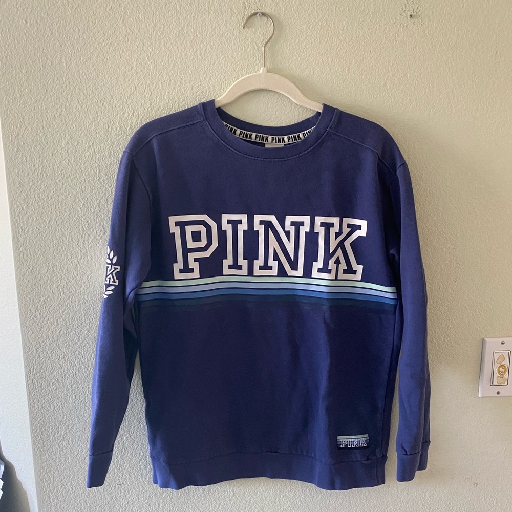PINK by VS Blue Crewneck Sweatshirt